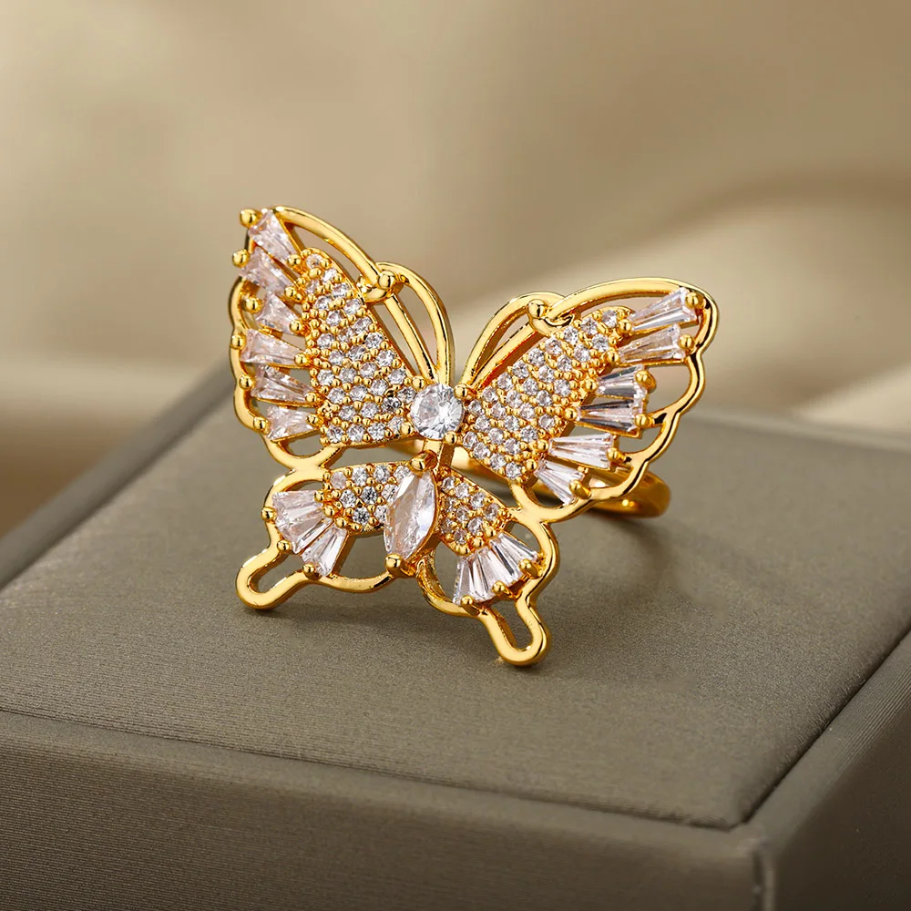 Zircon Butterfly Rings For Women Stainless Steel Luxury Shiny Ring 2022 Trend Female Wedding Engagement Jewelry Gift anillos
Zircon Butterfly Rings For Women Stainless Steel Luxury Shiny Ring 2022 Trend Female Wedding Engagement Jewelry Gift anillos