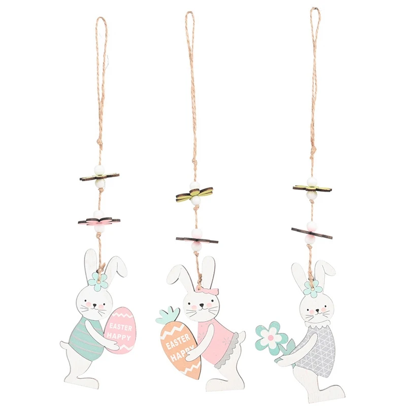 Easter Bunny Wooden Pendant, Rabbit Tags Painted Wood Cutouts Hanging Pendant for Easter Party Wall Door Tree Decor
Easter Bunny Wooden Pendant, Rabbit Tags Painted Wood Cutouts Hanging Pendant for Easter Party Wall Door Tree Decor