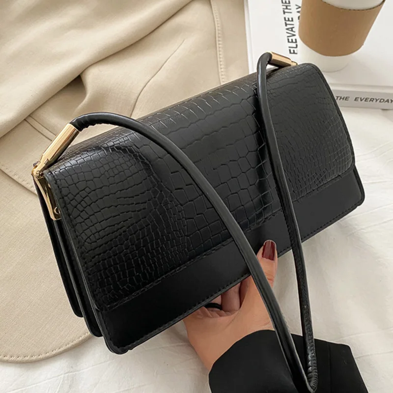 Crocodile Pattern Women's Designer Baguette Shoulder Bags for Women 2021 Simple PU Leather Trend Solid Color Handbag Armpit Bag
Crocodile Pattern Women's Designer Baguette Shoulder Bags for Women 2021 Simple PU Leather Trend Solid Color Handbag Armpit Bag
