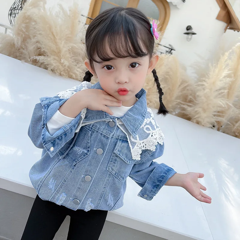 Демисезонное джинсовое пальто HYLKIDHUOSE для маленьких девочек, детское кружевное пальто принцессы, модные детские куртки, Повседневная Верхня... 
Демисезонное джинсовое пальто HYLKIDHUOSE для маленьких девочек, детское кружевное пальто принцессы, модные детские куртки, Повседневная Верхня...