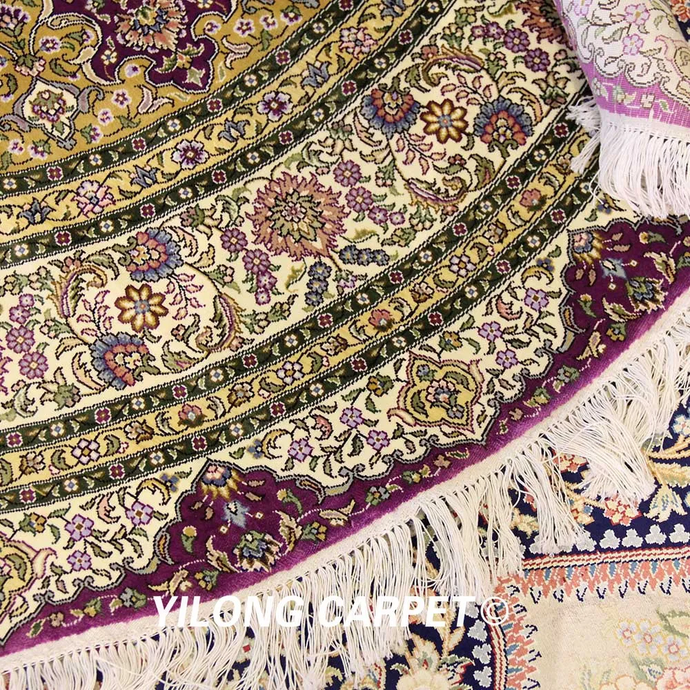 YILONG 6'x6' oriental exquisite persian design carpet nice handknotted round rugs (YWX071A)