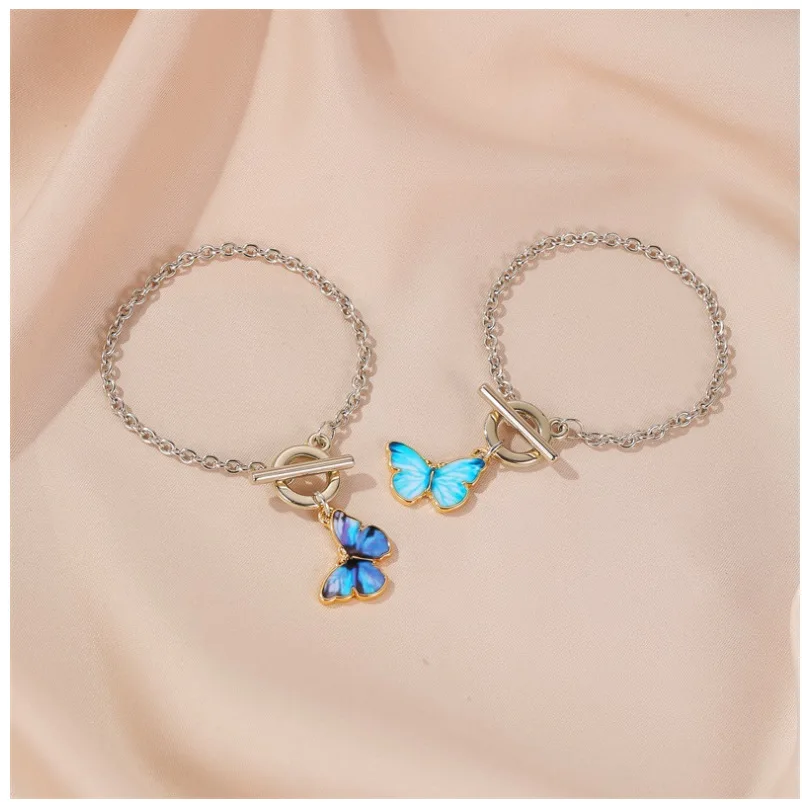 Personalized Design color painting oil butterfly pendant alloy chain bracelet for women exquisite elegant birthday gift
Personalized Design color painting oil butterfly pendant alloy chain bracelet for women exquisite elegant birthday gift