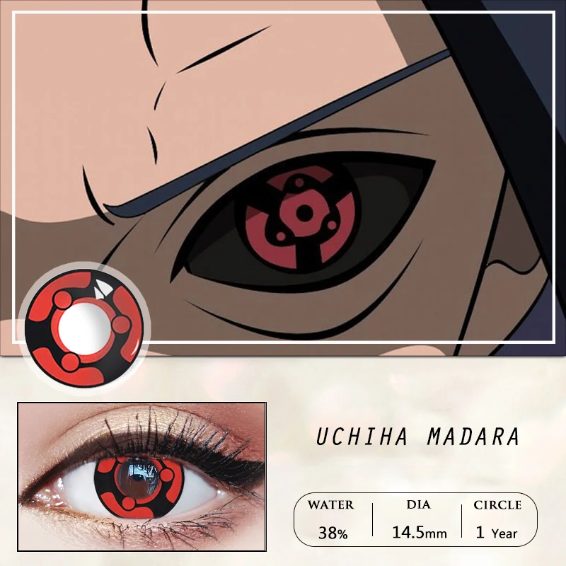 Цветные контактные линзы Sharingan для аниме косплея Для Uchiha Hatake Sasuke Kakashi Color ed