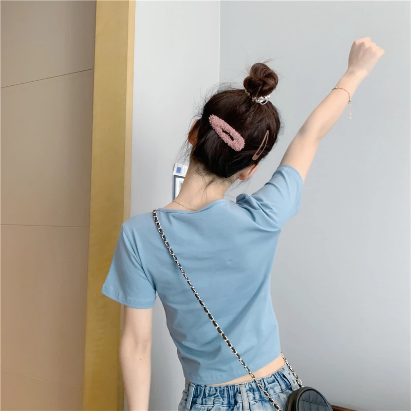 V-neck Lace-up Short Sleeve T-shirts Korean Loose Causal Tee Women's Clothing Summer New Fashion Brand Solid Ladies Tops Hipster
V-neck Lace-up Short Sleeve T-shirts Korean Loose Causal Tee Women's Clothing Summer New Fashion Brand Solid Ladies Tops Hipster