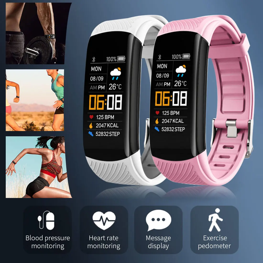 C5S Bluetooth Waterproof Heart Rate Sleep Monitor Fitness Sports Smart Bracelet Multifunctional Touch Screen Smart Bracelet
C5S Bluetooth Waterproof Heart Rate Sleep Monitor Fitness Sports Smart Bracelet Multifunctional Touch Screen Smart Bracelet