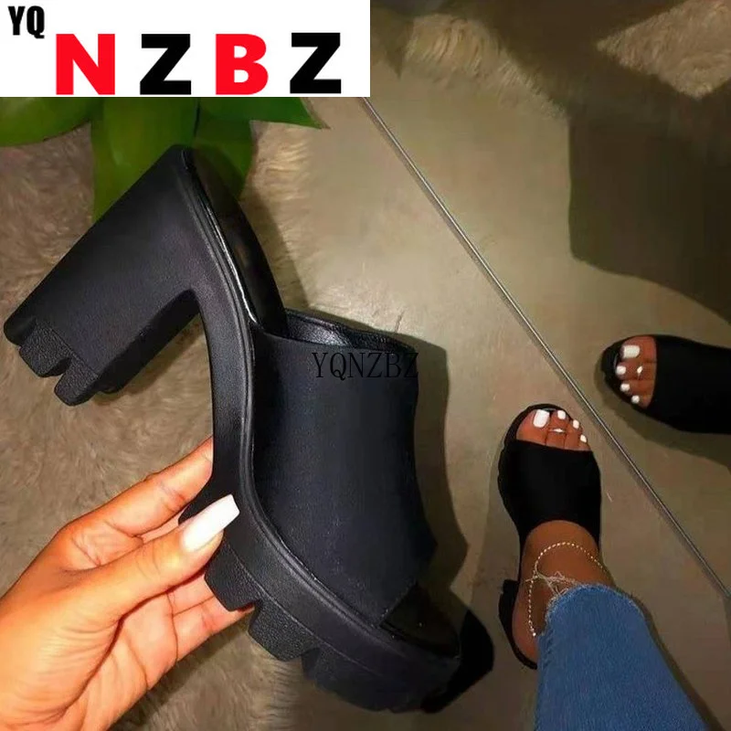 New Women Transparent Sandals Ladies High Heel Slippers Black Color Open Toes Thick Heel Fashion Female Slides Summer Shoes
New Women Transparent Sandals Ladies High Heel Slippers Black Color Open Toes Thick Heel Fashion Female Slides Summer Shoes