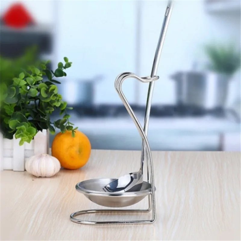 

Vertical Spoon Rest Stainless Steel Ladle Spoon Strainer Scoop Holder Cooking Utensils Bracket Home Kitchen Tool Supplies