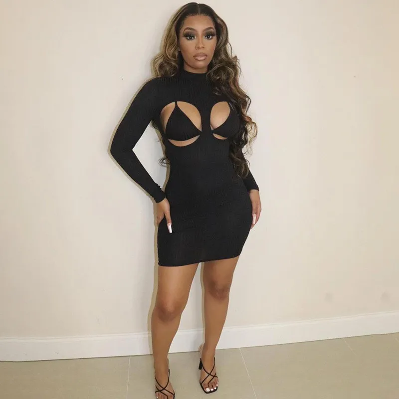 Hollow Out Ribbed Bra Dresses For Women Spring Long Sleeve Skinny Sexy Hot Clubwear Party Mini Dress Bodycon Outfits Vestidos
Hollow Out Ribbed Bra Dresses For Women Spring Long Sleeve Skinny Sexy Hot Clubwear Party Mini Dress Bodycon Outfits Vestidos