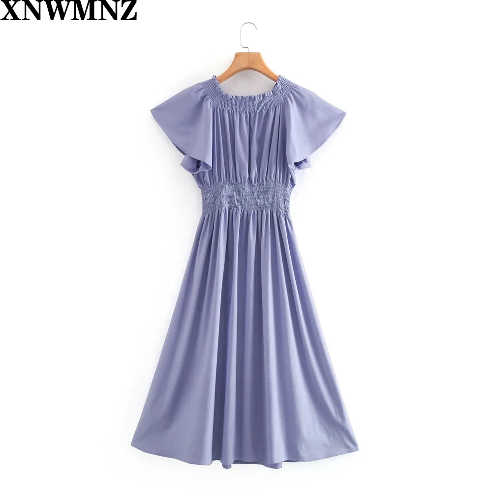 Za Vintage Solid Sexy Off Shoulder Dress Women Short Sleeve Elastic Waist A-line Midi Summer Dress Elegant Female Holiday Dress
Za Vintage Solid Sexy Off Shoulder Dress Women Short Sleeve Elastic Waist A-line Midi Summer Dress Elegant Female Holiday Dress