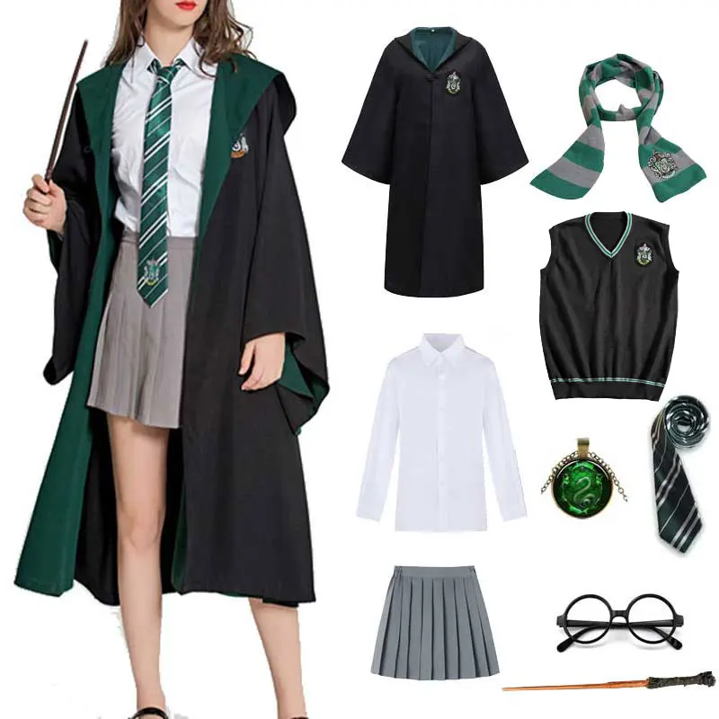 Kids Adult Slytherin Robe Cloak Costume For Children Men Women Magic School Uniform Wizard Cosplay Halloween Costume
Kids Adult Slytherin Robe Cloak Costume For Children Men Women Magic School Uniform Wizard Cosplay Halloween Costume