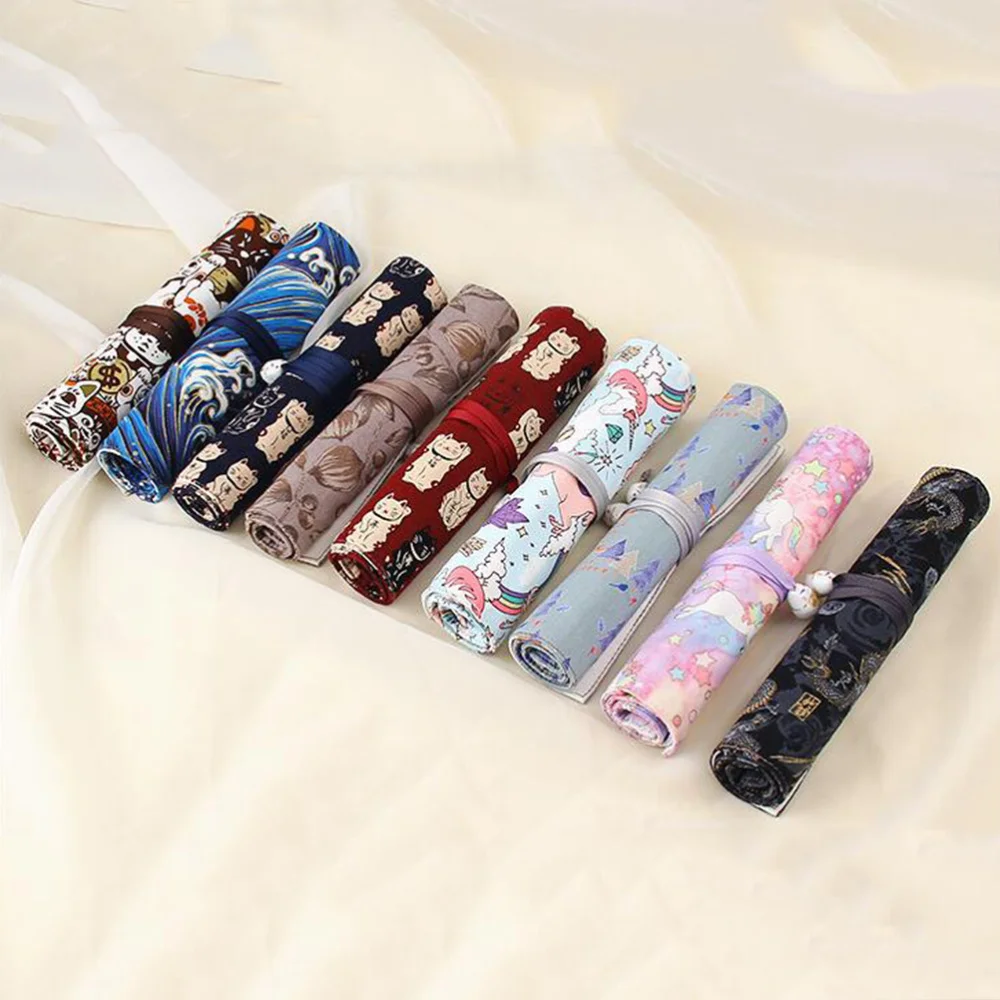 Purple Pattern Cotton Portable Rolling Pencil Roll Wrap Holder Pouch Case Storage Organizer With 5 Slots for Ch 
Purple Pattern Cotton Portable Rolling Pencil Roll Wrap Holder Pouch Case Storage Organizer With 5 Slots for Ch