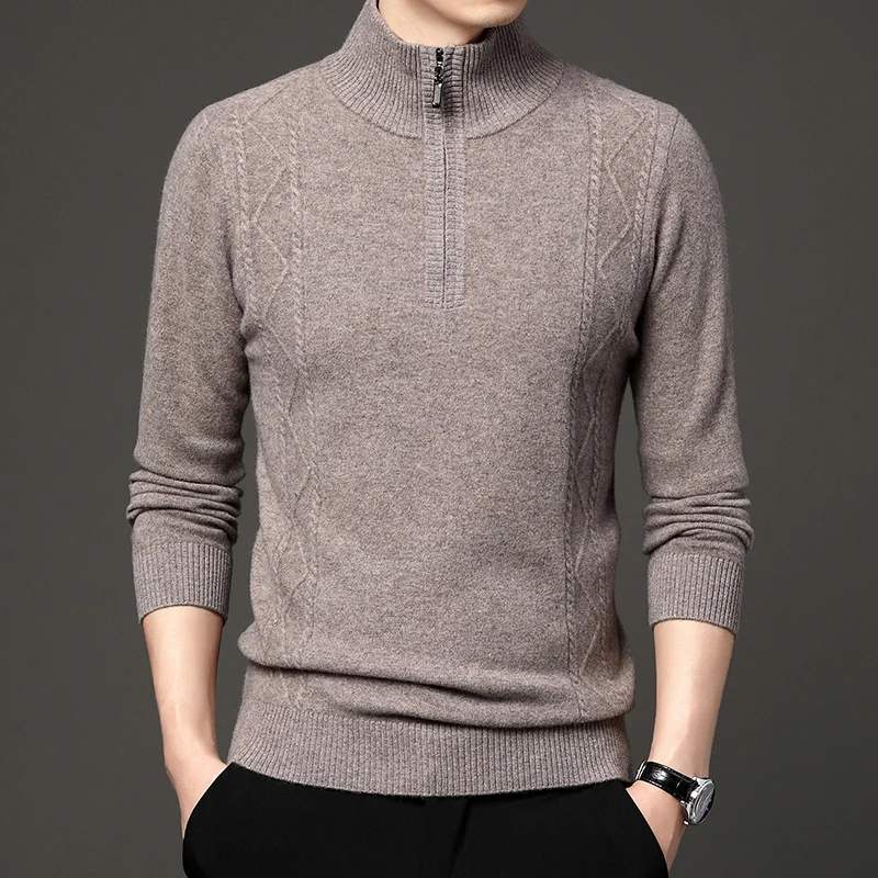 1mens clothes 100% pure wool sweater zipper high neck winter thickened knit bottoming shirt
1mens clothes 100% pure wool sweater zipper high neck winter thickened knit bottoming shirt