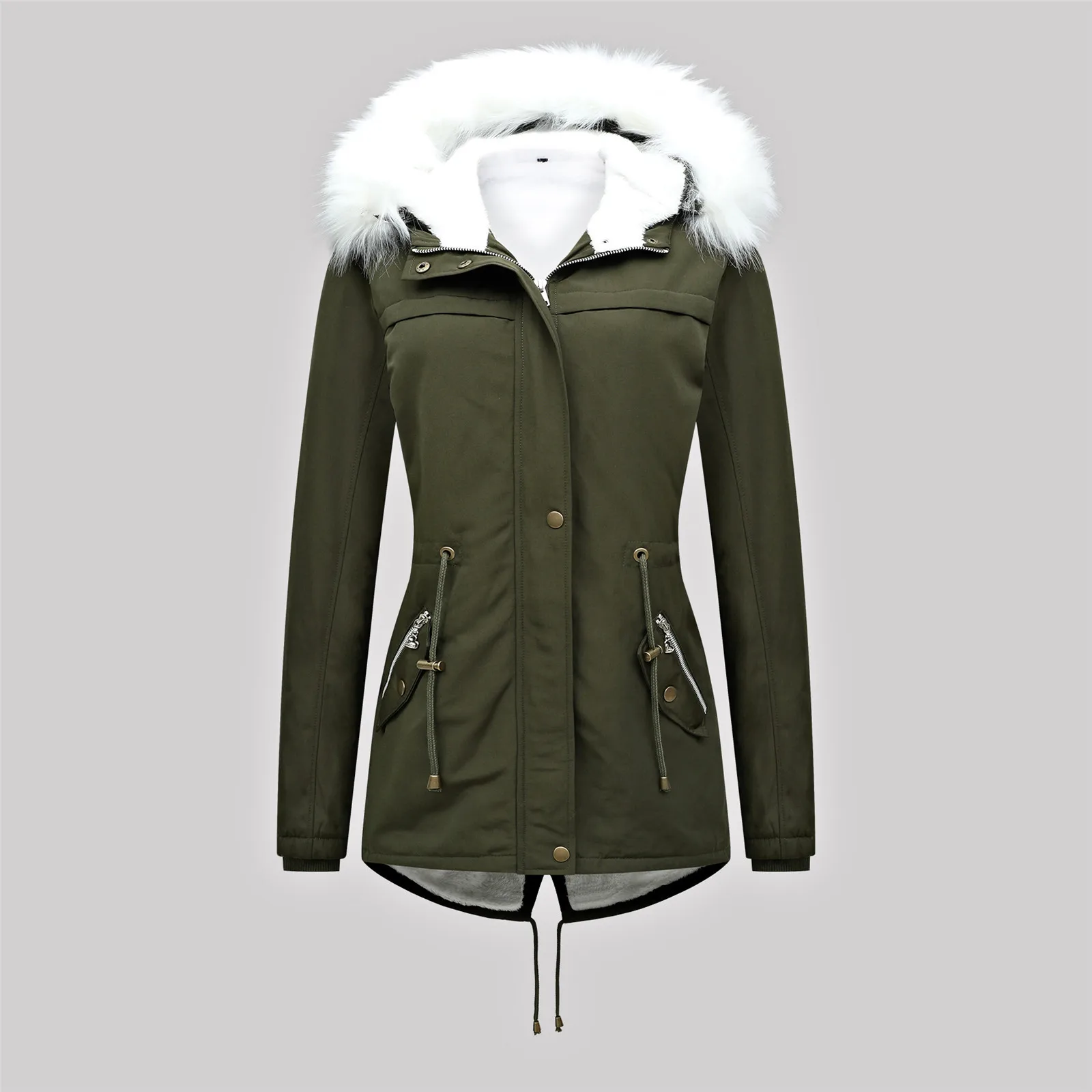 Теплое Женское пальто, куртки, Тренч с меховой подкладкой, зимнее плотное пальто на молнии с капюшоном, Модные женские повседневные облегаю... 
Теплое Женское пальто, куртки, Тренч с меховой подкладкой, зимнее плотное пальто на молнии с капюшоном, Модные женские повседневные облегаю...