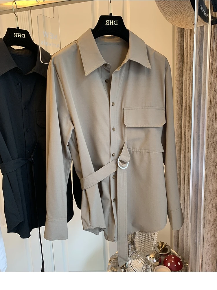SuperAen 2021 Autumn French Retro Turn Down Collar Patchwork Pocket Waist Full Solid Shirt Womens Tops
SuperAen 2021 Autumn French Retro Turn Down Collar Patchwork Pocket Waist Full Solid Shirt Womens Tops