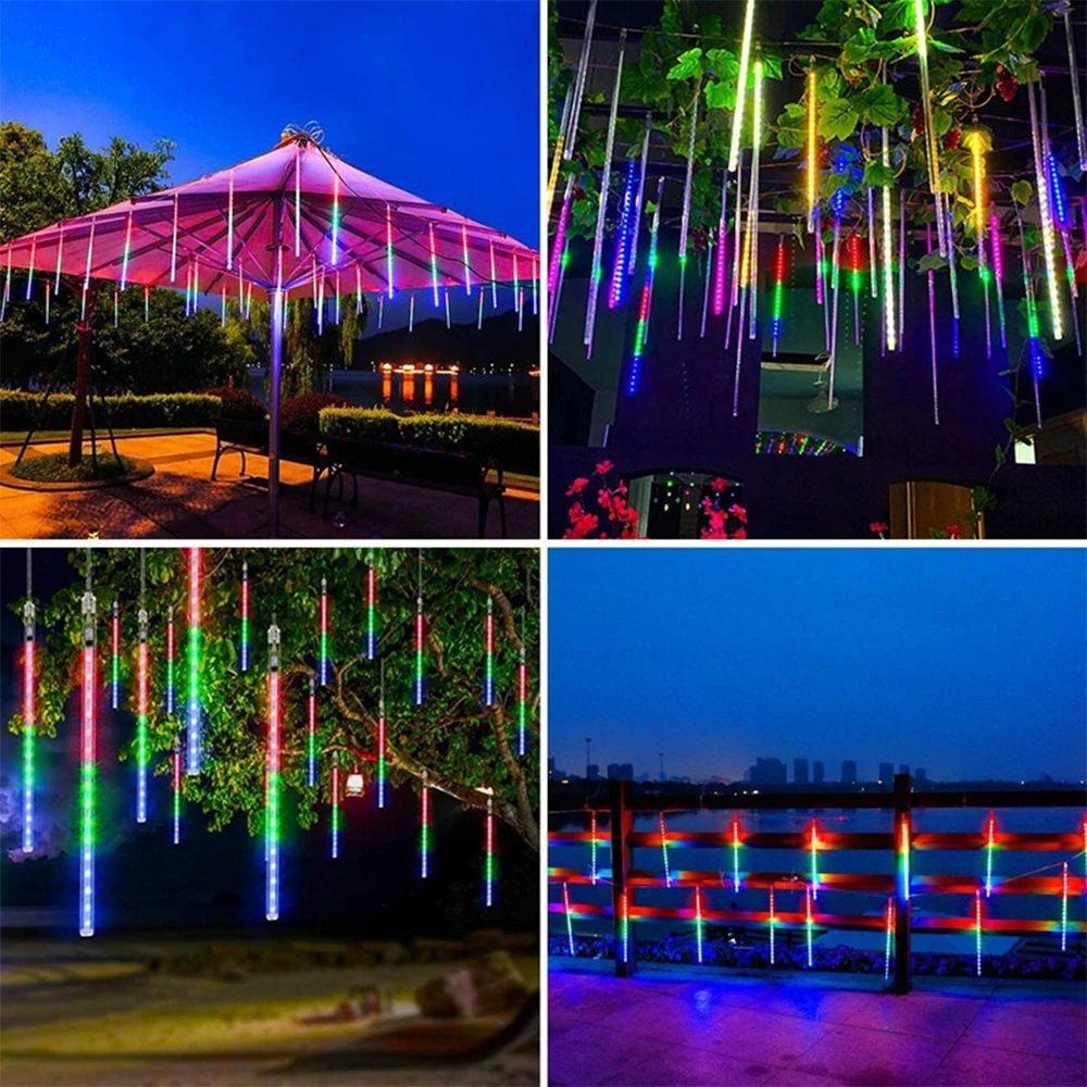 

30CM 50CM Solar LED Meteor Shower Rain Lights 8 Tubes Garden Decorative String Lights Outdoor Waterproof Yard Tree Decor Light