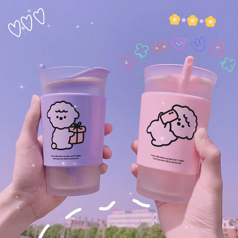 Simple Fashion Water Cup With Spoon and Lid Coffee Milk Cup Cute Double Layer Anti Scalding Glass Frosted Cups for Girls
Simple Fashion Water Cup With Spoon and Lid Coffee Milk Cup Cute Double Layer Anti Scalding Glass Frosted Cups for Girls