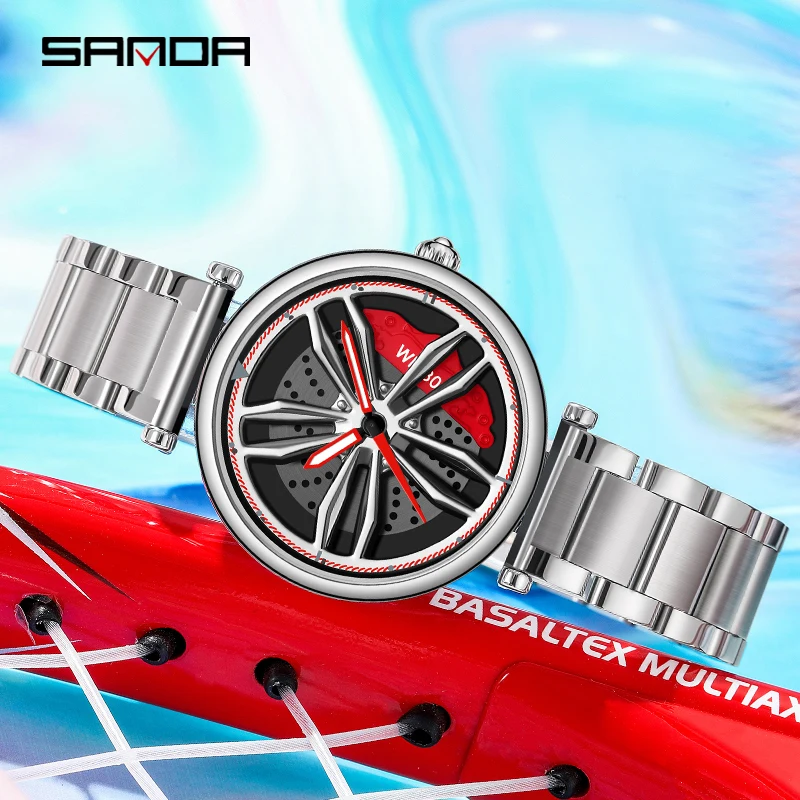 SANDA Original Wheel Rim Hub Watches Women Custom Design Sport Rim Women Watch Stainless Steel Waterproof Creative Women Watches 
SANDA Original Wheel Rim Hub Watches Women Custom Design Sport Rim Women Watch Stainless Steel Waterproof Creative Women Watches