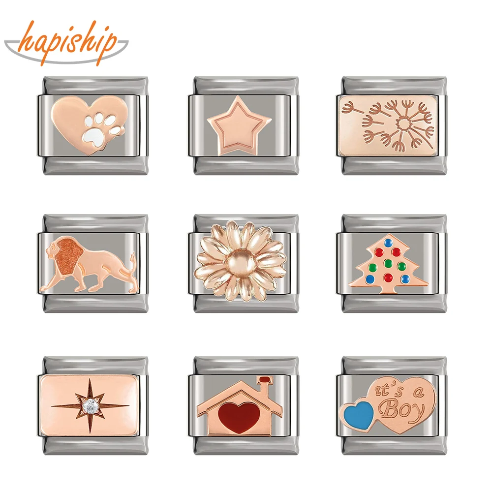 Hapiship New Original Daisy Rose Heart Star Flower Leo Italian Charm Fit 9mm Bracelet Stainless Steel Jewelry Making DJTop64
Hapiship New Original Daisy Rose Heart Star Flower Leo Italian Charm Fit 9mm Bracelet Stainless Steel Jewelry Making DJTop64