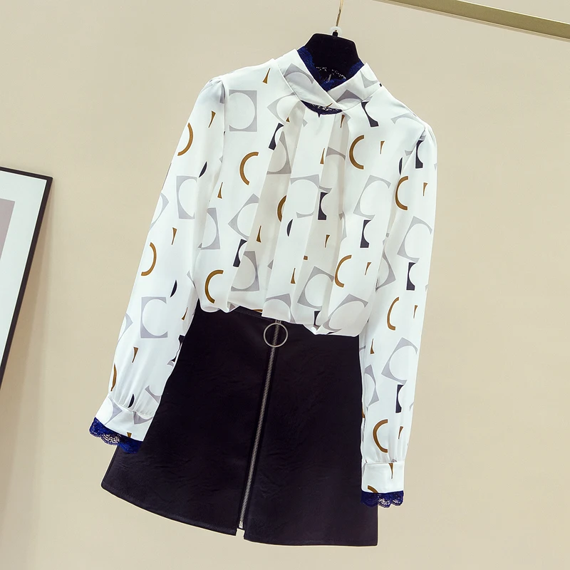 2020 Autumn Women's Lace High Neck Long Sleeves Chiffon Shirt Office Ladies All-match Shirts OL Blouse Tops A3692 
2020 Autumn Women's Lace High Neck Long Sleeves Chiffon Shirt Office Ladies All-match Shirts OL Blouse Tops A3692