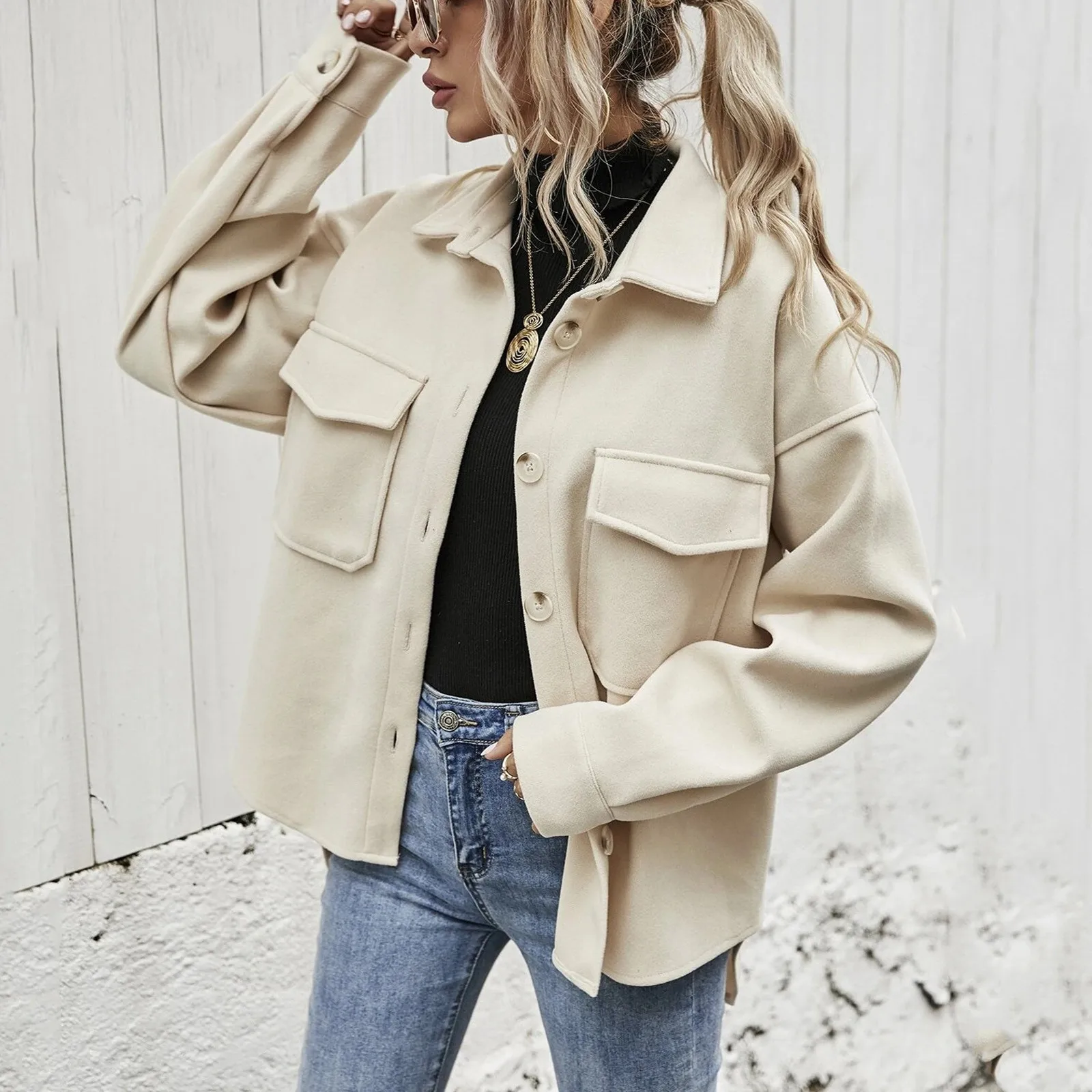 High Quality Women's Elegant Jackets Single Breasted Turn-Down Collar Casual Jackets With Pockets Autumn Winter Outwear abrigo
High Quality Women's Elegant Jackets Single Breasted Turn-Down Collar Casual Jackets With Pockets Autumn Winter Outwear abrigo