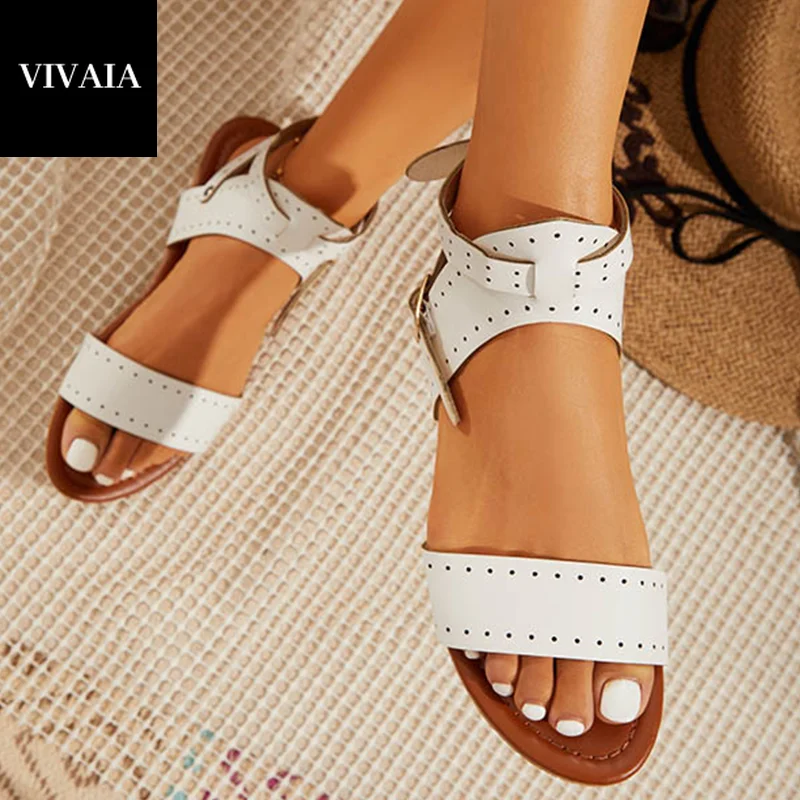 2021 VIVAIA Summer Beach Peep-toe Flat Sandal Female Shoes Hot Style Large Size Fashion Comfortable Sandals
2021 VIVAIA Summer Beach Peep-toe Flat Sandal Female Shoes Hot Style Large Size Fashion Comfortable Sandals