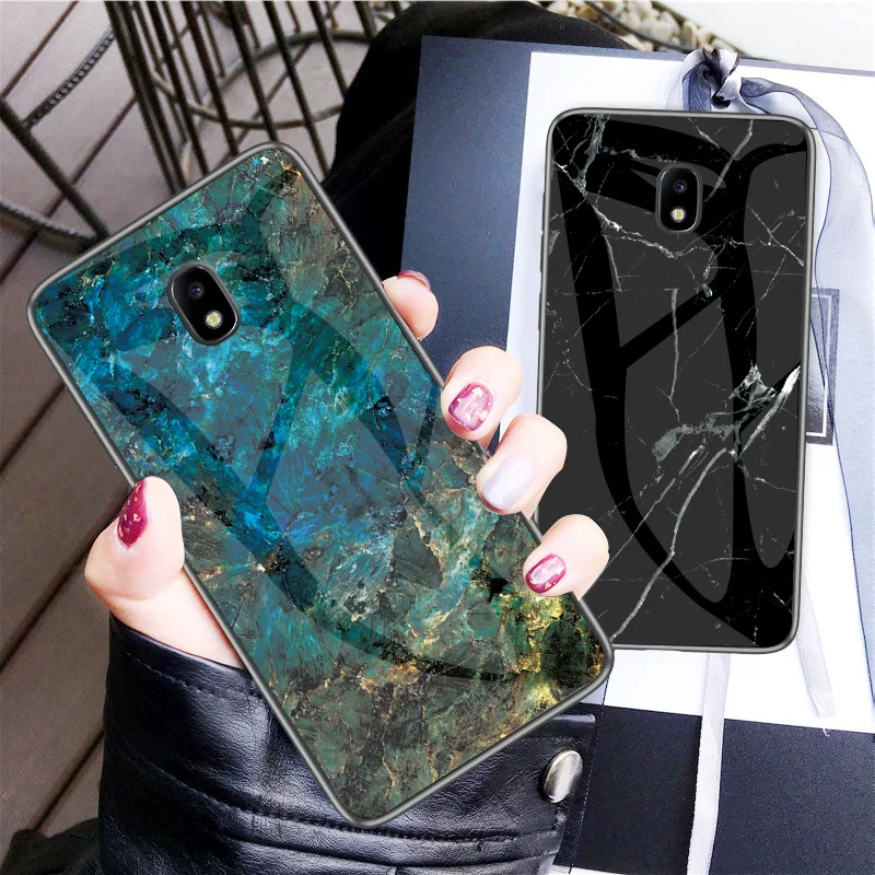 Для samsung J3 J5 J7 Pro 2017 чехол из закаленного стекла с мраморным градиентом для задней
