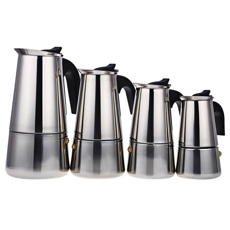 Stainless Steel Moka Coffee Maker Mocha Espresso Latte Stovetop Filter Coffee Pot 100ML 200ML 300ML 400ML Percolator Tools Pots
Stainless Steel Moka Coffee Maker Mocha Espresso Latte Stovetop Filter Coffee Pot 100ML 200ML 300ML 400ML Percolator Tools Pots