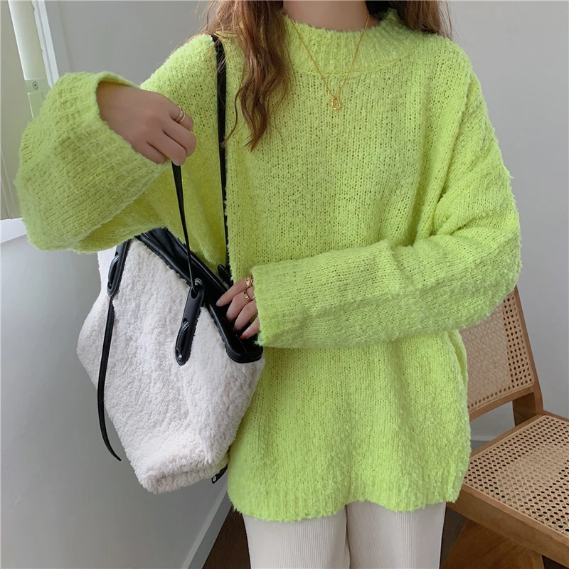 Comelsexy Women Knitwear 2021 New Solid O-Neck Knitted Sweater Pullovers Streetwear Lazy Style Fashion Casual Loose Tops
Comelsexy Women Knitwear 2021 New Solid O-Neck Knitted Sweater Pullovers Streetwear Lazy Style Fashion Casual Loose Tops