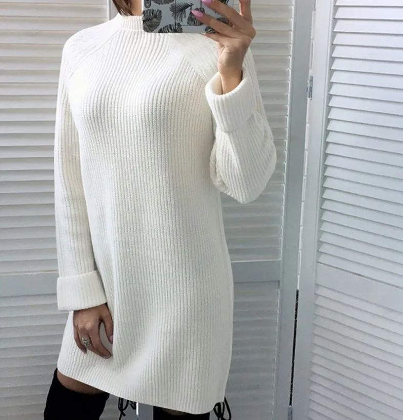 WEPBEL Women's Casual Long Sleeve O-Neck Knitted Dress Autumn and Winter Fashion Solid Color Loose Long Sweater
WEPBEL Women's Casual Long Sleeve O-Neck Knitted Dress Autumn and Winter Fashion Solid Color Loose Long Sweater