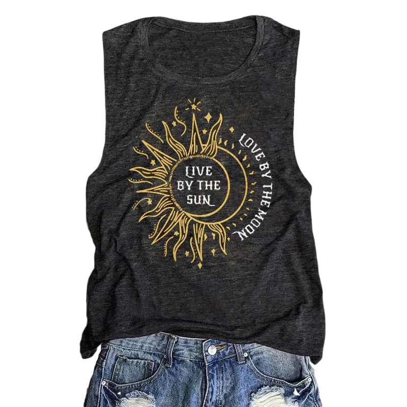 Carney cross border hot women's Vest sunflower sun love moon print round neck sleeveless T-shirt
Carney cross border hot women's Vest sunflower sun love moon print round neck sleeveless T-shirt