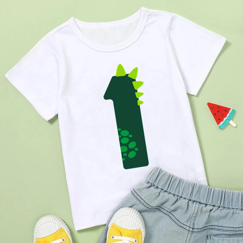 Numbers 1-9 Cute Animal Cartoon T-shirt Kids Happy Birthday Summer Fashion Short Sleeves Funny Dinosaur Print Tops,YKP005
Numbers 1-9 Cute Animal Cartoon T-shirt Kids Happy Birthday Summer Fashion Short Sleeves Funny Dinosaur Print Tops,YKP005