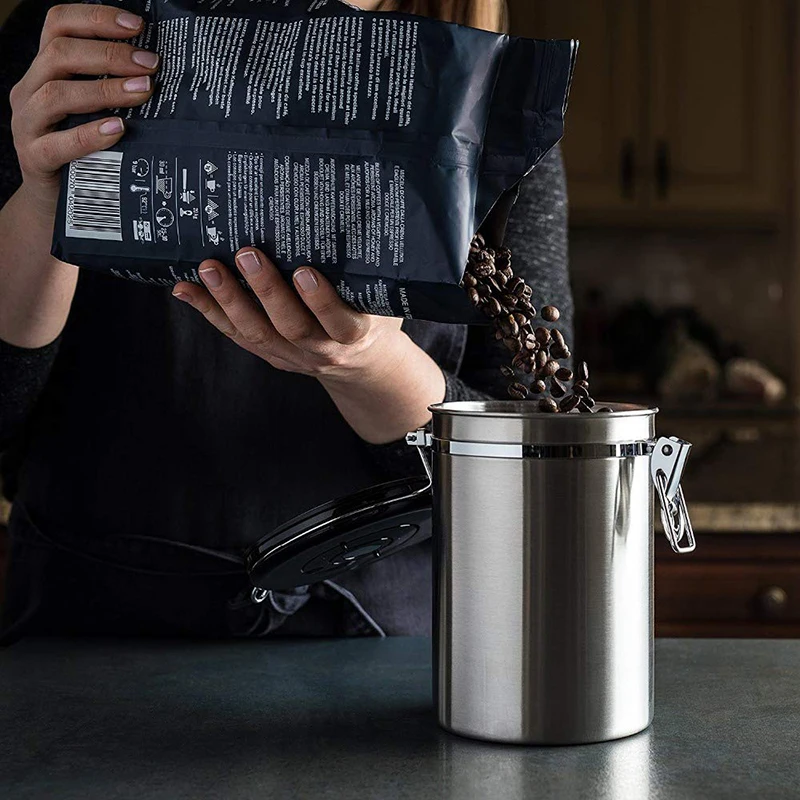 Tea Jar Keep Food Fresh Bottles Household 1.5L/1.8L Stainless Steel Airtight Coffee Beans Container CO2 Valve Storage Canister
Tea Jar Keep Food Fresh Bottles Household 1.5L/1.8L Stainless Steel Airtight Coffee Beans Container CO2 Valve Storage Canister