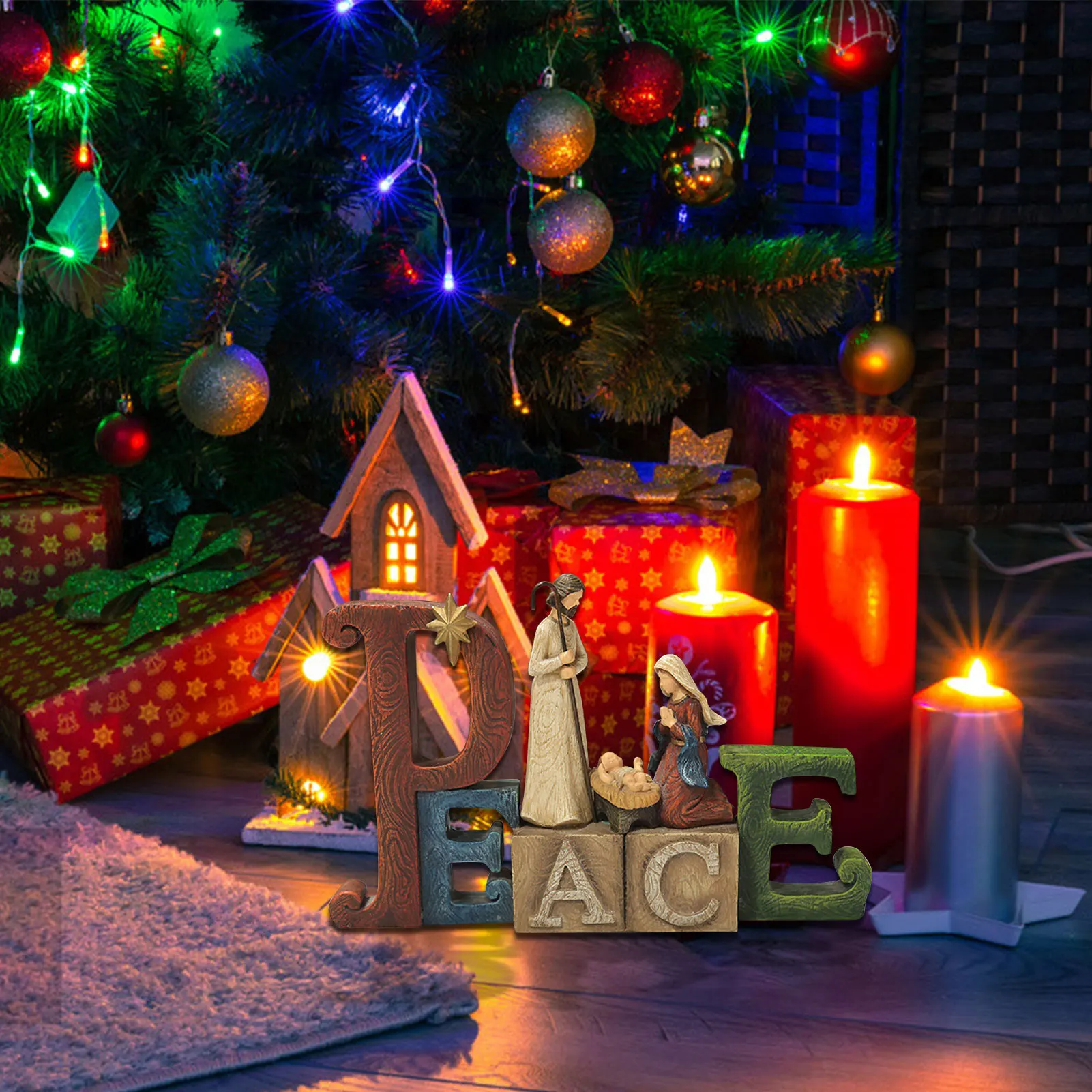 Christian Peace Manger Ornaments Home Study Decoration Imitation Woodcut Resin Gift Figurines Miniatures Ornament Desktop Decora 
Christian Peace Manger Ornaments Home Study Decoration Imitation Woodcut Resin Gift Figurines Miniatures Ornament Desktop Decora