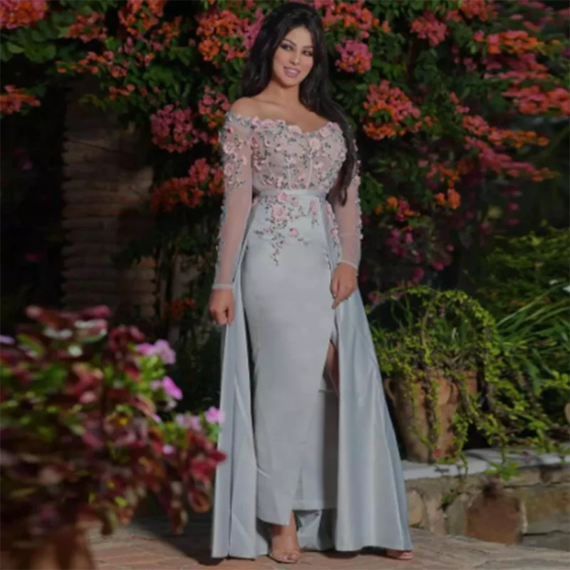 Amazing 3D Flowers Beaded Moroccan Caftan Evening Gown Sky Blue Off The Shoulder See Thru Dubai Saudi Arabia Prom Formal Dresses
Amazing 3D Flowers Beaded Moroccan Caftan Evening Gown Sky Blue Off The Shoulder See Thru Dubai Saudi Arabia Prom Formal Dresses