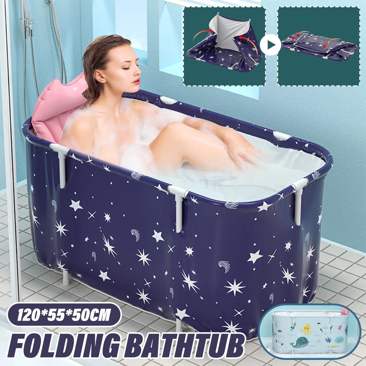 120CM Foldable Bathtub Double Non-Inflatable Bath Tub Household Portable Large Full Body Bath With Frame For Adults US
120CM Foldable Bathtub Double Non-Inflatable Bath Tub Household Portable Large Full Body Bath With Frame For Adults US