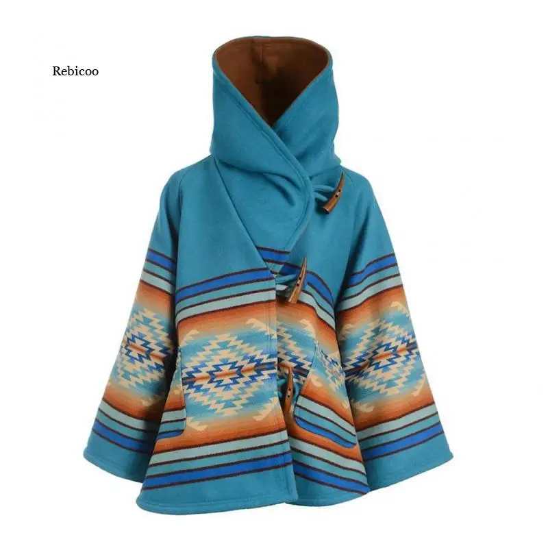 Winter Women's Jacket Fashion Casual Retro Printing Long-Sleeved Hooded Jacket Coat Croissant Button Coat Loose Fashion Wool Kee
Winter Women's Jacket Fashion Casual Retro Printing Long-Sleeved Hooded Jacket Coat Croissant Button Coat Loose Fashion Wool Kee