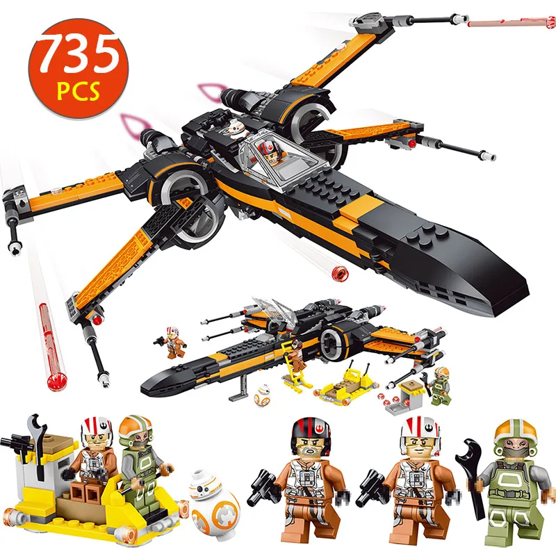 Poe X-wing Fighter Starwars совместимы с Lepining строительные блоки кирпичи Собранный Звездные