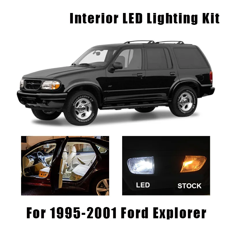 14 Bulbs White Interior LED Car Light Kit Fit For 1995-1998 1999 2000 2001 Ford Explorer Map Dome Glove Box License Plate Lamp
14 Bulbs White Interior LED Car Light Kit Fit For 1995-1998 1999 2000 2001 Ford Explorer Map Dome Glove Box License Plate Lamp