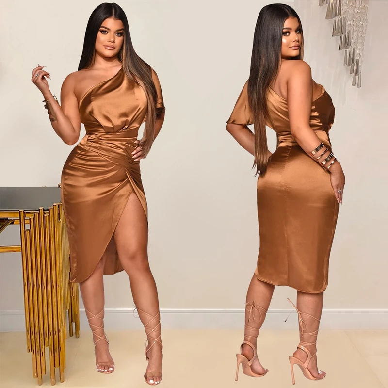 TNNAOFF Trendy Solid Stretch Midi Dress for Women Summer Sexy One Shoulder Short Sleeve Split Hem Club Party Irregular Dresses
TNNAOFF Trendy Solid Stretch Midi Dress for Women Summer Sexy One Shoulder Short Sleeve Split Hem Club Party Irregular Dresses