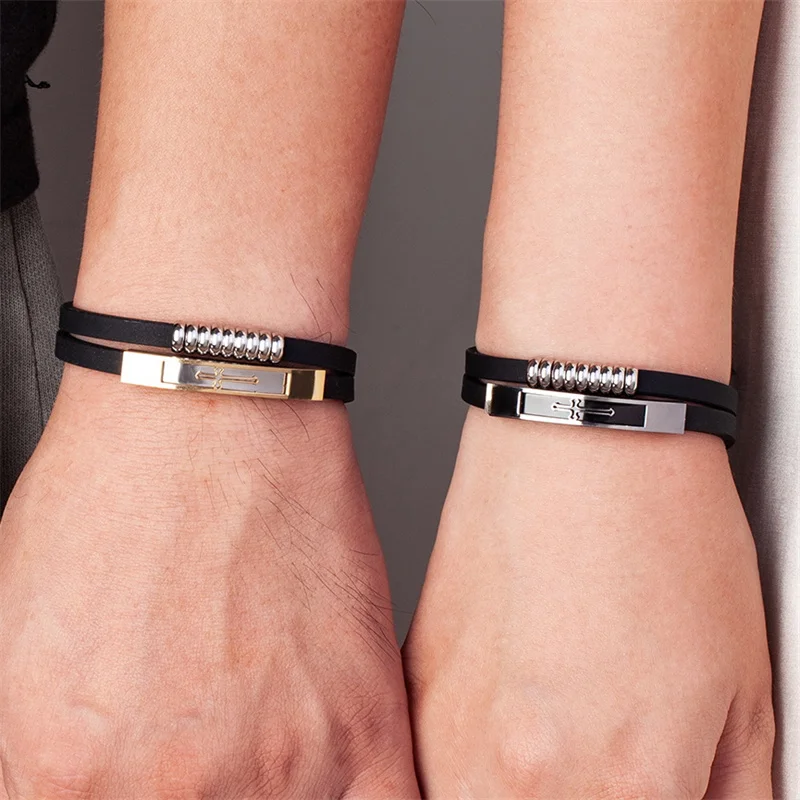 Christian Men's Cross Bracelets 2 Layers Black Rubber Stainless Steel Cuff Bracelet Mens Wristband Cool Man Jewelry Gift
Christian Men's Cross Bracelets 2 Layers Black Rubber Stainless Steel Cuff Bracelet Mens Wristband Cool Man Jewelry Gift