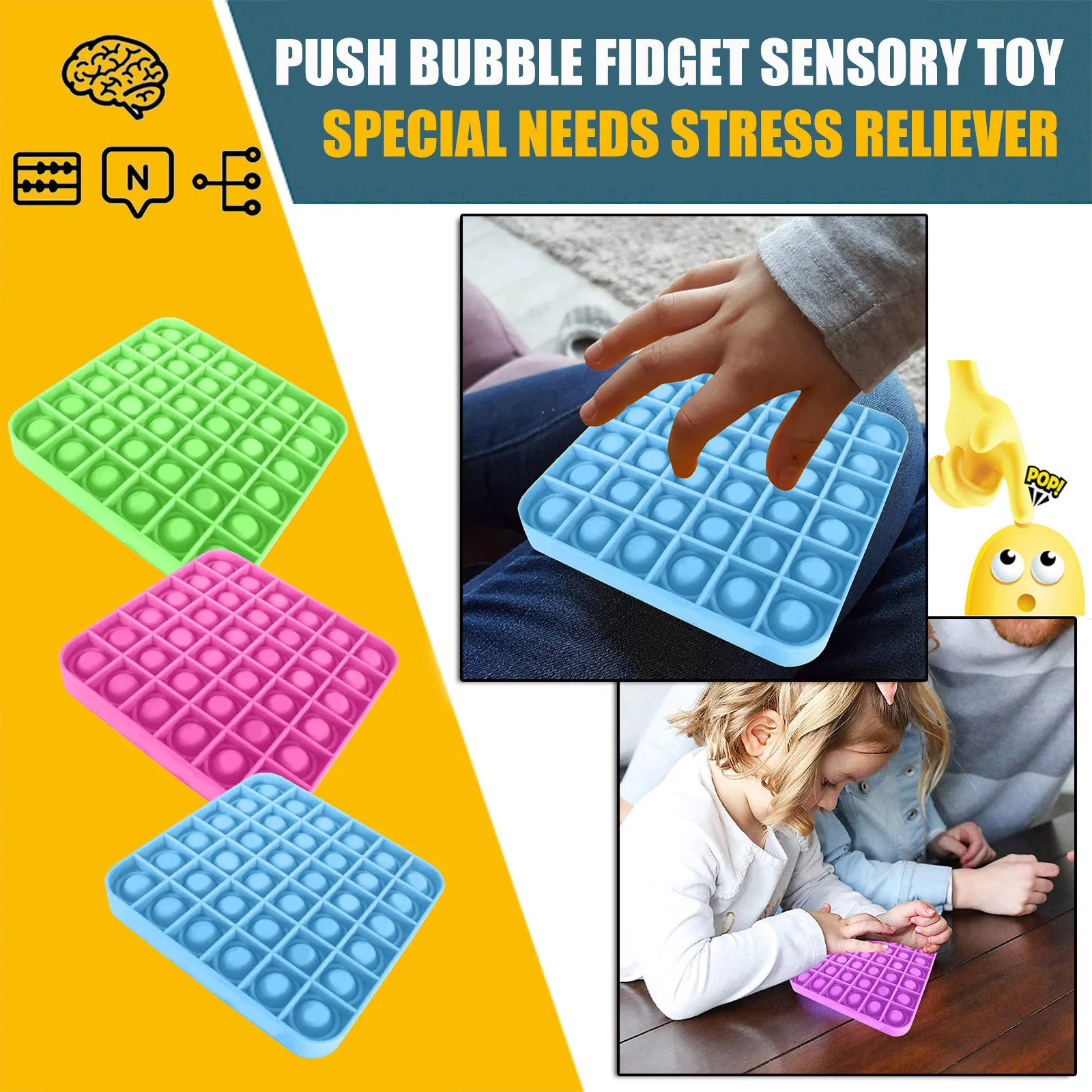 Fidget Toy Antistress Toys Push Bubble Fidget Sensory Toy Autism Special Needs Stress Reliever Jouet Pour Autiste
Fidget Toy Antistress Toys Push Bubble Fidget Sensory Toy Autism Special Needs Stress Reliever Jouet Pour Autiste