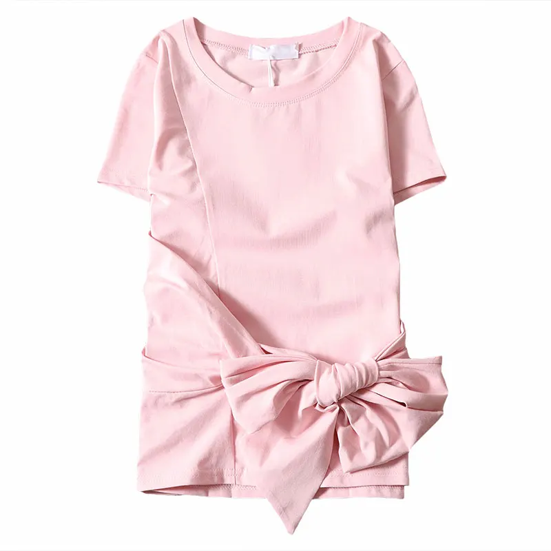 2020 summer new plus size women t-shirts solid o-neck short-sleeved bow casual all match female pulls outwear tops
2020 summer new plus size women t-shirts solid o-neck short-sleeved bow casual all match female pulls outwear tops