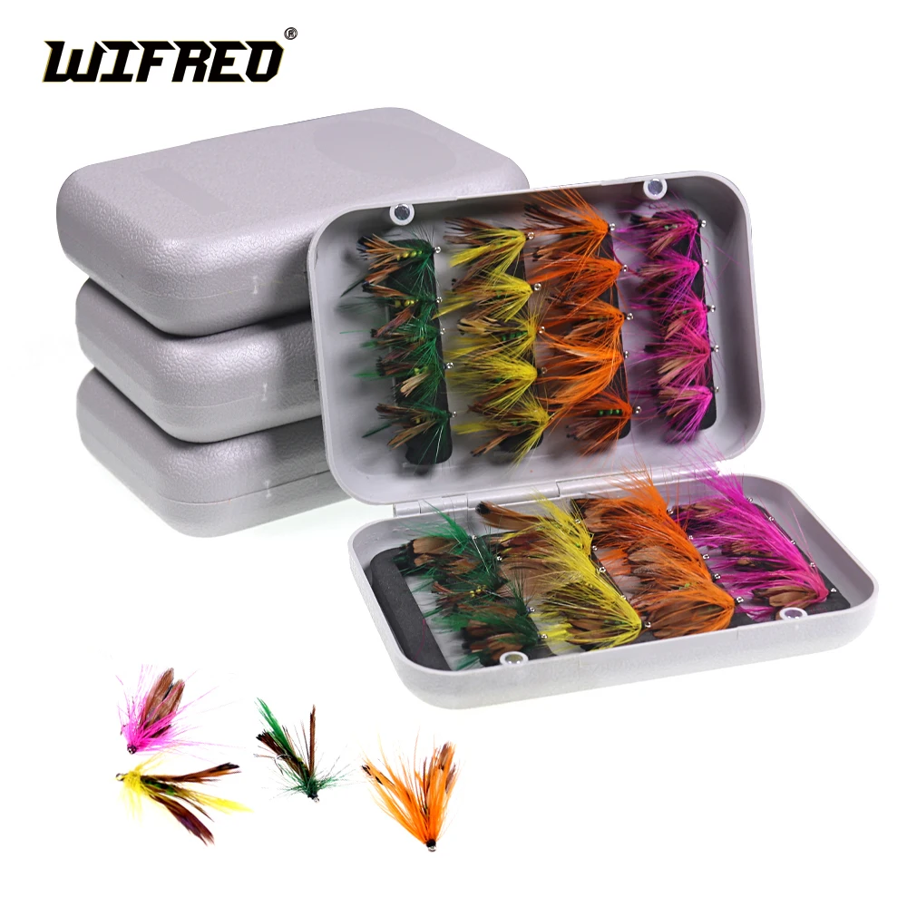 

WIFREO 40PCS Insects Flies Fly Fishing Lures Bait High Carbon Steel Hook Fish Tackle Artificial Trout Flies Fishhook Lure Pesca