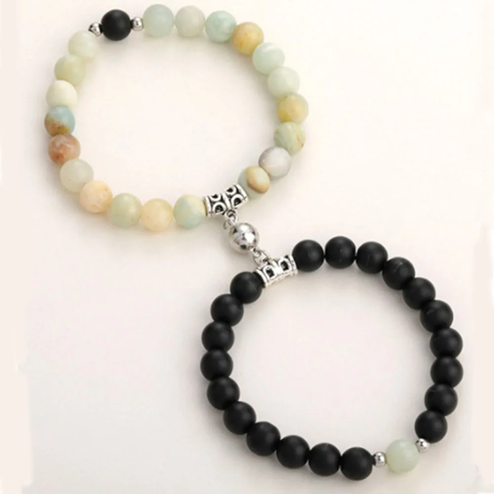 2Pcs/set White Black Couple Magnetic Bracelets Natural Stone Matching Bracelet For Lovers Valentine Magnet Bracelet Jewelry Gift
2Pcs/set White Black Couple Magnetic Bracelets Natural Stone Matching Bracelet For Lovers Valentine Magnet Bracelet Jewelry Gift