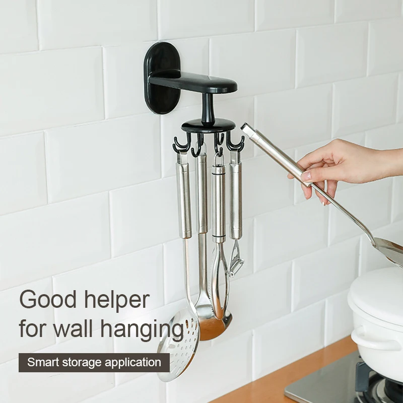 Kitchen Wall-mounted Rotate Hook Multi-Purpose Self Adhesive 6 Hooks for kitchenware Talbware Hanger Cabinet organizer
Kitchen Wall-mounted Rotate Hook Multi-Purpose Self Adhesive 6 Hooks for kitchenware Talbware Hanger Cabinet organizer