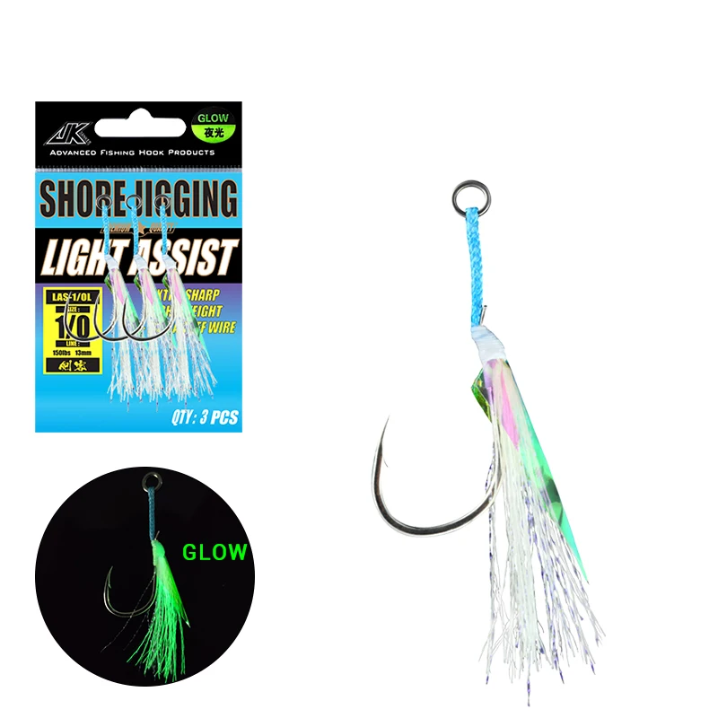 JK LAS-L 3X Strong Slow Jigging Fishing Tackle Hook Luminous 8 Strands PE Line Saltwater Light Assist Hooks
JK LAS-L 3X Strong Slow Jigging Fishing Tackle Hook Luminous 8 Strands PE Line Saltwater Light Assist Hooks