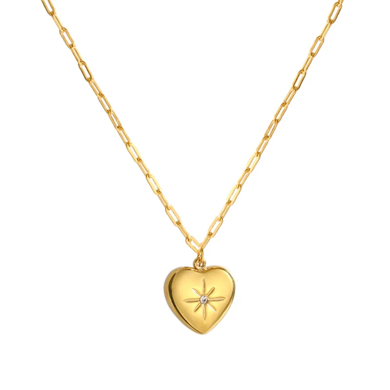 LOVOACC Exquisite Stainless Steel Love Heart Cubic Zircon Pendant Necklace for Women Star Gold Color Metallic Necklace Jewelry
LOVOACC Exquisite Stainless Steel Love Heart Cubic Zircon Pendant Necklace for Women Star Gold Color Metallic Necklace Jewelry