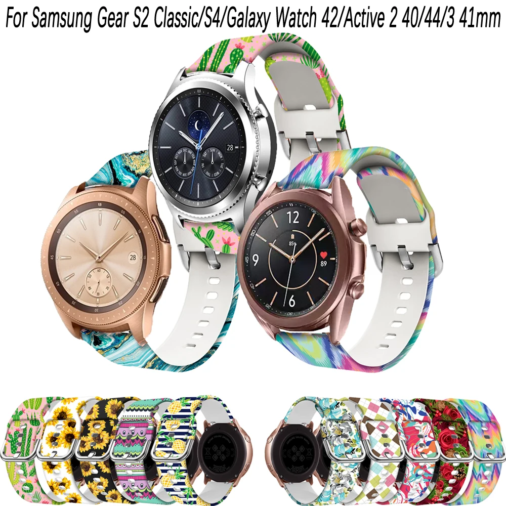 Ремешок силиконовый для Samsung Galaxy Watch 42 мм Active 2 40 мм 44 мм, браслет с принтом для Gear S2 Classic 3 41 мм, 20 мм
Ремешок силиконовый для Samsung Galaxy Watch 42 мм Active 2 40 мм 44 мм, браслет с принтом для Gear S2 Classic 3 41 мм, 20 мм