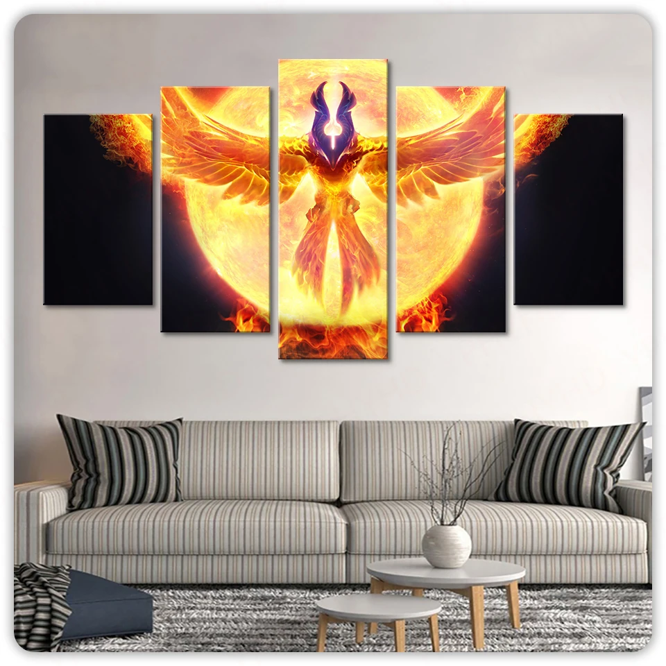 Home Decoration Prints Painting 5 Pieces DotA 2 Fire Phoenix Modern Pictures Wall Art Modular Canvas Poster Bedside Background
Home Decoration Prints Painting 5 Pieces DotA 2 Fire Phoenix Modern Pictures Wall Art Modular Canvas Poster Bedside Background