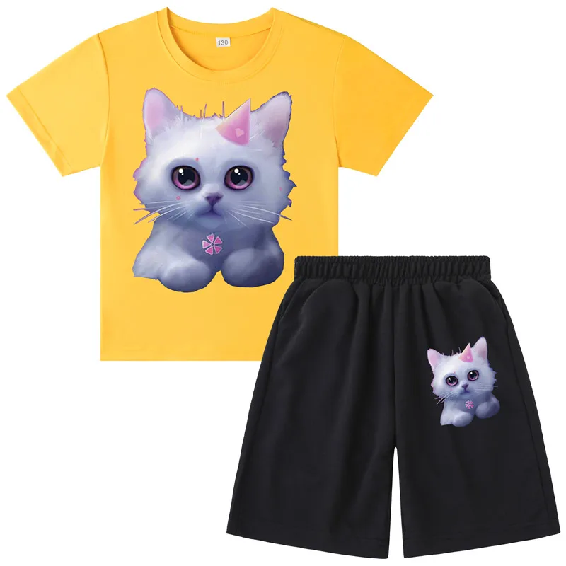 Baby Summer Fashion Cat Clothing Children Boys Girls T Shirt+Shorts 2Pcs/sets Kids Infant Cotton Sports Clothes Toddler Casual
Baby Summer Fashion Cat Clothing Children Boys Girls T Shirt+Shorts 2Pcs/sets Kids Infant Cotton Sports Clothes Toddler Casual